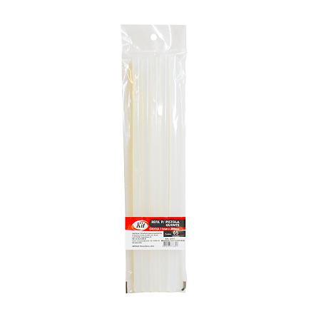 REFIL P/PISTOLA QUENTE GROSSA TRANSPARENTE C/5 UNIDADES - KIT