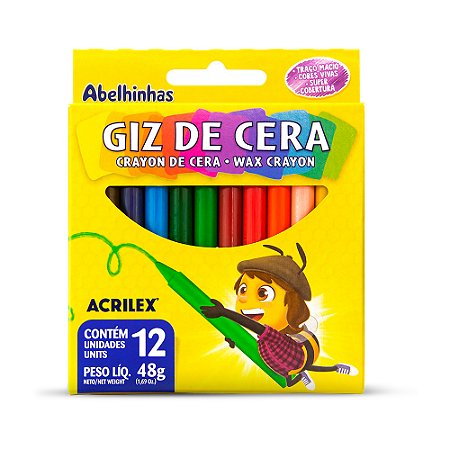 GIZ DE CERA C/12 CORES - ACRILEX