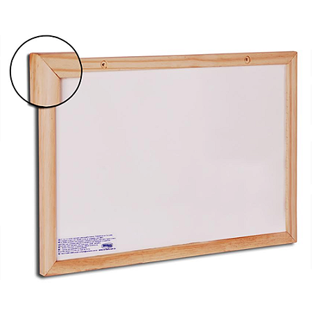 QUADRO BRANCO STANDART MOLDURA MADEIRA 30CMX40CM - CORTIARTE