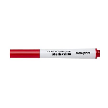 MARCADOR PARA QUADRO BRANCO MARK+ SLIM VERMELHO - MAXPRINT