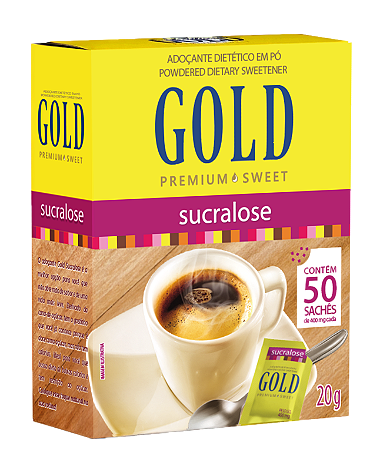 ADOÇANTE EM PÓ SUCRALOSE C/50 SACHÊS - GOLD