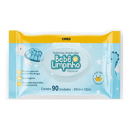 LENÇOS UMEDECIDOS BEBÊ LIMPINHO PREMIUM C/90 UNIDADES - CIMED
