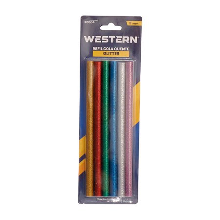REFIL COLA QUENTE GLITTER 11MM C/6 UNIDADES - WESTERN