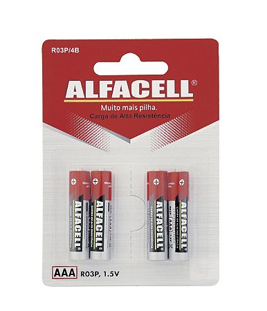 PILHA COMUM AAA PALITO C/4 UNIDADES - ALFACELL