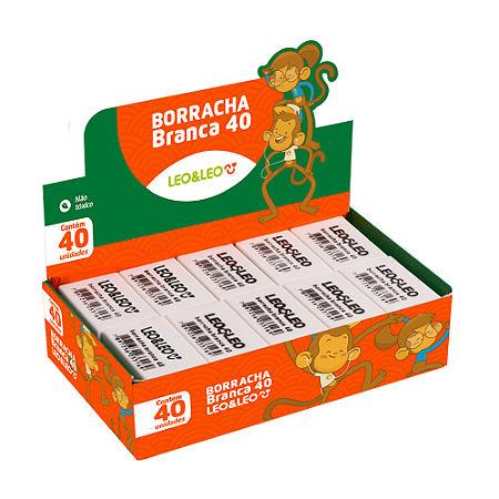 BORRACHA BRANCA 40 C/40 UNIDADES - LEO&LEO