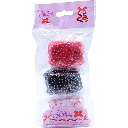 FITILHO 5MMX10M MISTO ESTAMPADO C/3 ROLOS - MAKE+
