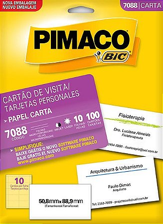 CARTÃO DE VISITA 7088 10 FOLHAS - PIMACO