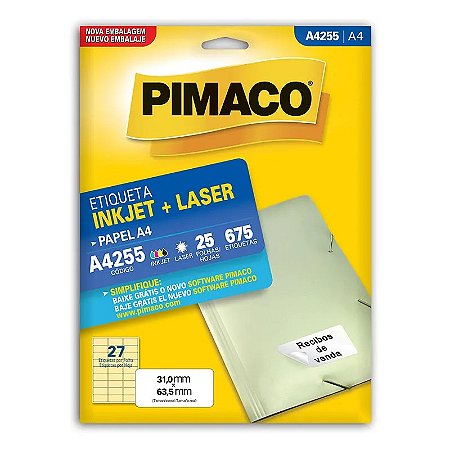 ETIQUETA A4 A4255 25 FOLHAS - PIMACO