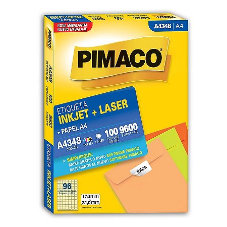 ETIQUETA A4 A4348 100 FOLHAS - PIMACO