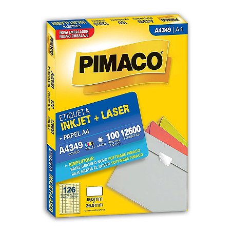 ETIQUETA A4 A4349 100 FOLHAS - PIMACO