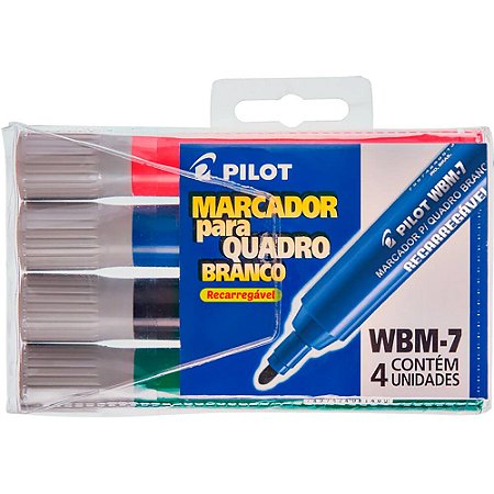 MARCADOR PARA QUADRO BRANCO WBM-7 C/4 UNIDADES - PILOT
