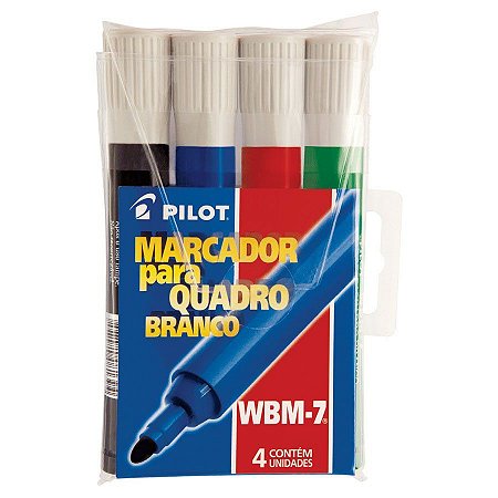 MARCADOR PARA QUADRO BRANCO WBM-7 C/4 UNIDADES - PILOT