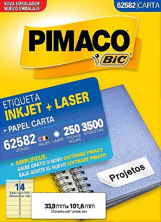 ETIQUETA CARTA 62582 250 FOLHAS - PIMACO