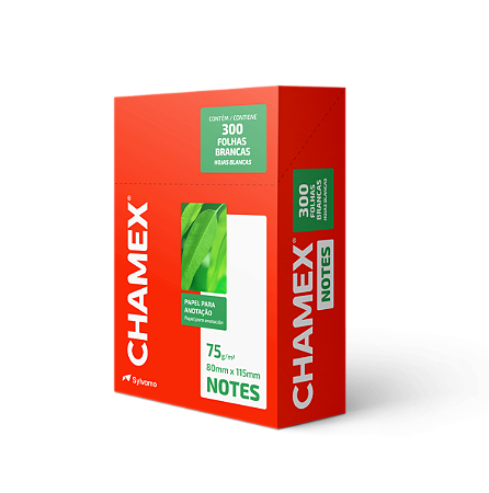 PAPEL LEMBRETE CHAMEX NOTES 80MMX115M BRANCO - 300 FLS