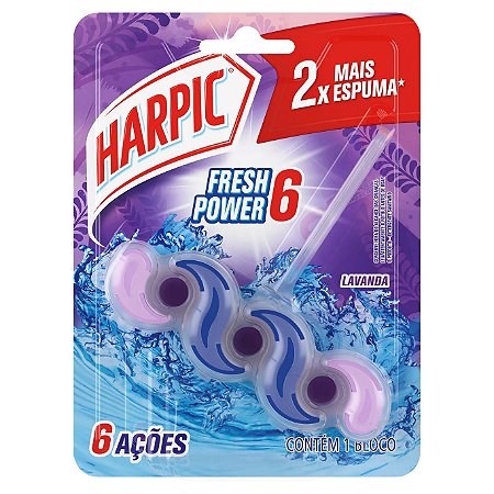 BLOCO PERFUMADO FRESH POWER 6 LAVANDA - HARPIC