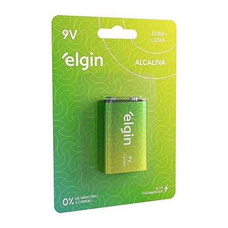 BATERIA 9V ALCALINA C/1 UNIDADE - ELGIN