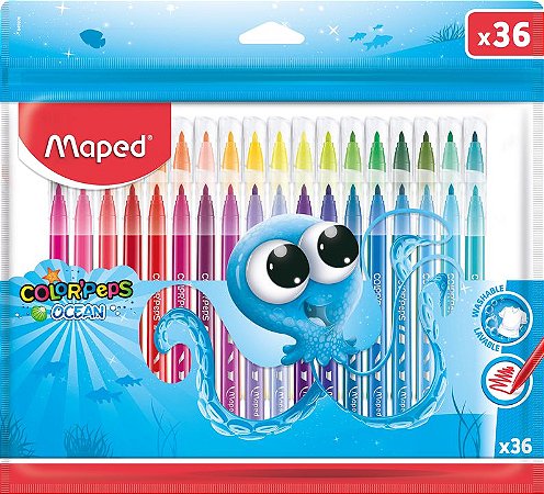 CANETA HIDROGRÁFICA COLOR'PEPS OCEAN POLVO 36 CORES - MAPED