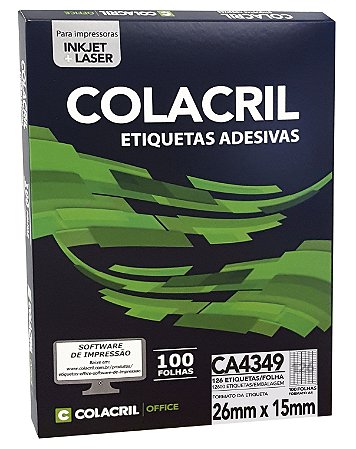 ETIQUETA INKJET E LASER PAPEL A4 CA4349 100 FLS - COLACRIL