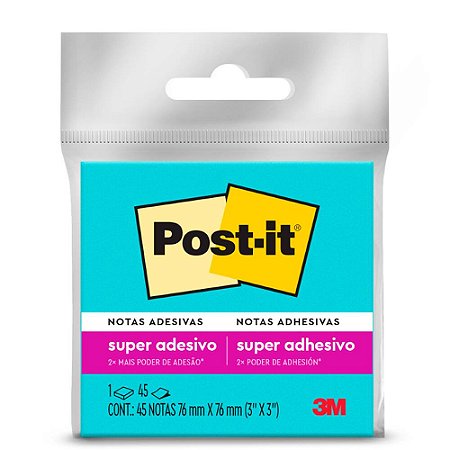 BLOCO ADESIVO POST-IT 654 76MMX76MM AZUL 45 FLS - 3M