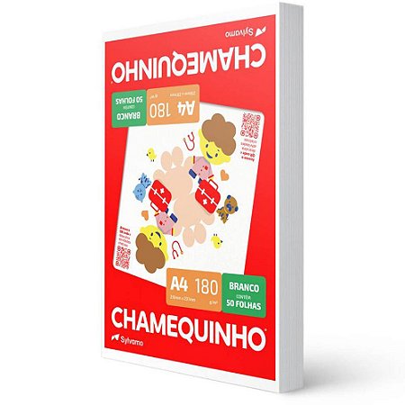 PAPEL CHAMEQUINHO A4 180G BRANCO - 50 FLS