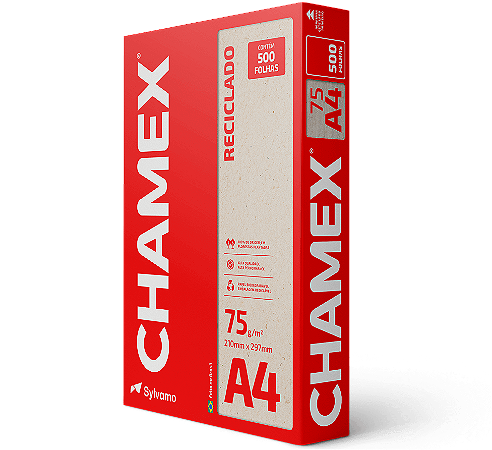 PAPEL CHAMEX A4 75 210MMX297MM RECICLADO - 500 FLS