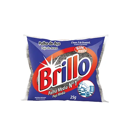 PALHA DE AÇO BRILLO MÉDIA Nº 1 25G - BOM BRIL