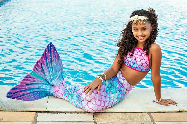 Biquíni Infantil Completo Sereia Moda Praia Piscina em Promoção na