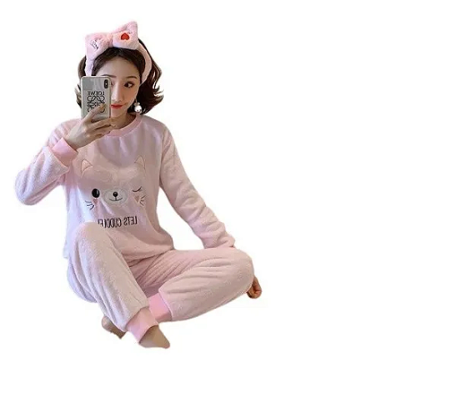 Conjunto Pijama Feminino Flanelado Fofinho