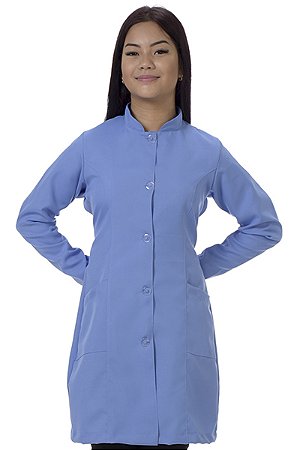 Jaleco Feminino Gabardine Colorido Gola Padre Manga Longa Sem Personalização