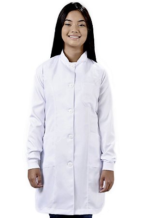 Jaleco Feminino Gabardine Gola Padre Com Punho Sem Bordado