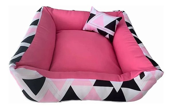 Cama P/ Cachorro Lavável C/ Ziper 70X70cm Rosa