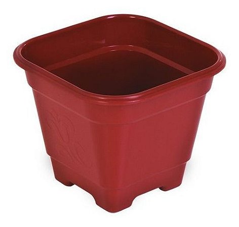 Vaso de Plantas Quadrado Médio 29x29x24,5 Vermelho Arqplast