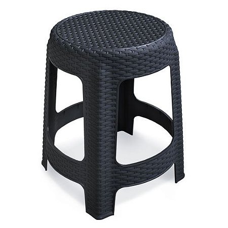 Banqueta Rattan Premium Preta 35x45cm 25618 Arqplast