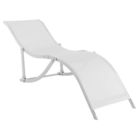 Cadeira Espreguiçadeira Aluminio Textilene Branco 35701 Belfix