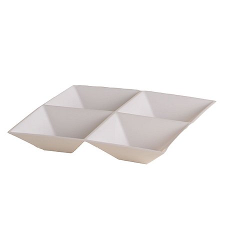 Petisqueira Quadrada Branca 4 Div LE CHEF 21,5x21,5x3,5Cm