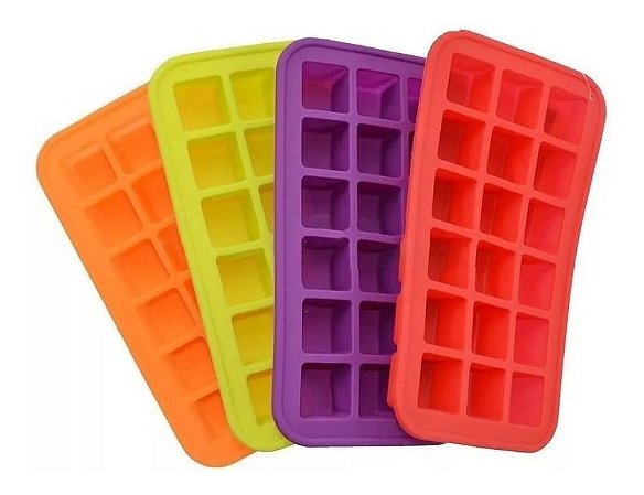 Forma de Gelo Forminha em Silicone 19x10,5 Cm Colorido