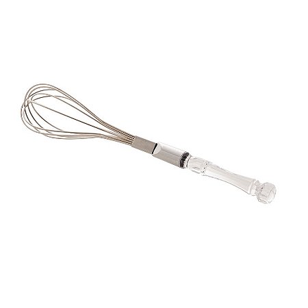 Batedor de Ovos de Aço Inox com Cabo de Plástico Bambu 24cm
