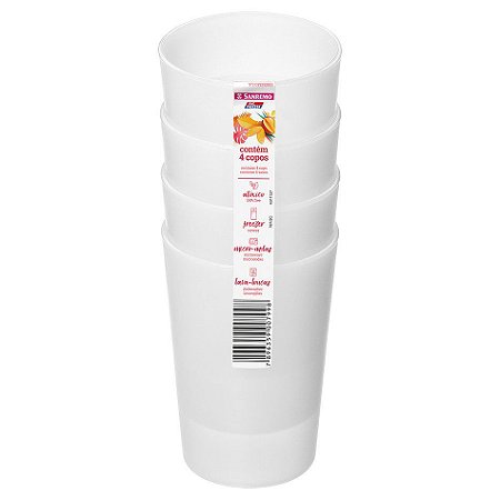 Jogo Conjunto 4 Copos Plástico 270ml 787/2C Sanremo