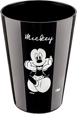 Copo Cônico Infantil, Disney, Mickey Black, 350 ml, Preto