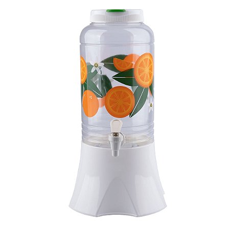 Suqueira Com Suporte e Torneira Plástica 3,5L Estampa Frutas