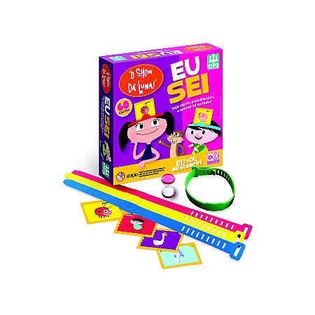 Jogo Brinquedo Infantil EU SEI! SHOW DA LUNA Com 60 Cartas