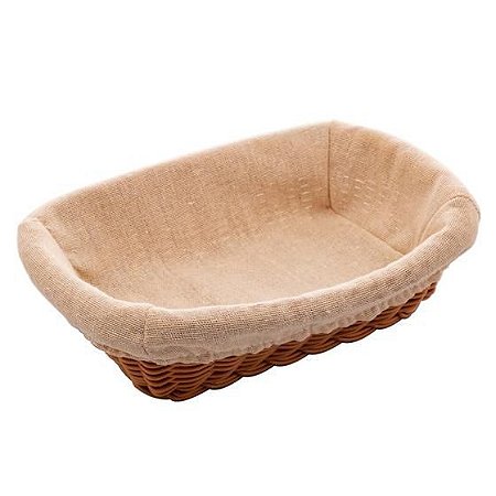 Cesto Rattan C/Forro Poliéster Retangular 24x17x7Cm Lyor
