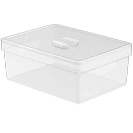 Organizador de Armário Grande Translucida C/Tampa 35x26x14Cm