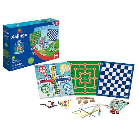 Jogo Infantil de Tabuleiro Passatempo 6 em 1 240 pçs