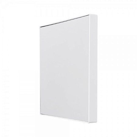 Espelho Quadrado C/ Aumento e Ventosa Prático 14Cm Ac.Branco