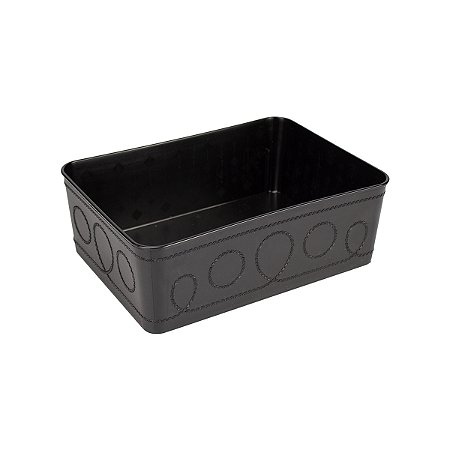Cesto Multiuso Decorativo Preto 19x13,5x6,5Cm