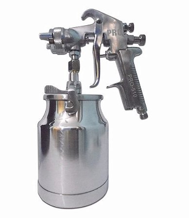 Pistola Pintura Sucção Caneca 600ml Bico 1,6mm Alta Produção