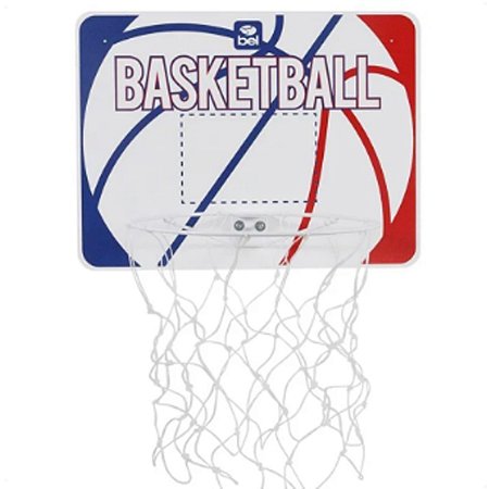 Tabela de Basquete Com Aro e Rede Branco Vermelho e Azul