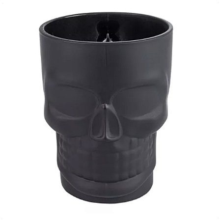 Caneca Caveira Preto Fosco Vidro 500ML Chopp Cerveja C/Alça