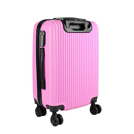 Mala Bordo Rosa 10kg Viagem Avião Rod360 C/Cadeado Embutido